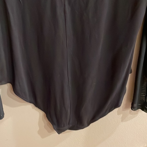 H&M women’s black jersey MESH Sheer V long sleeve bodysuit / leotard size L - Picture 7 of 11